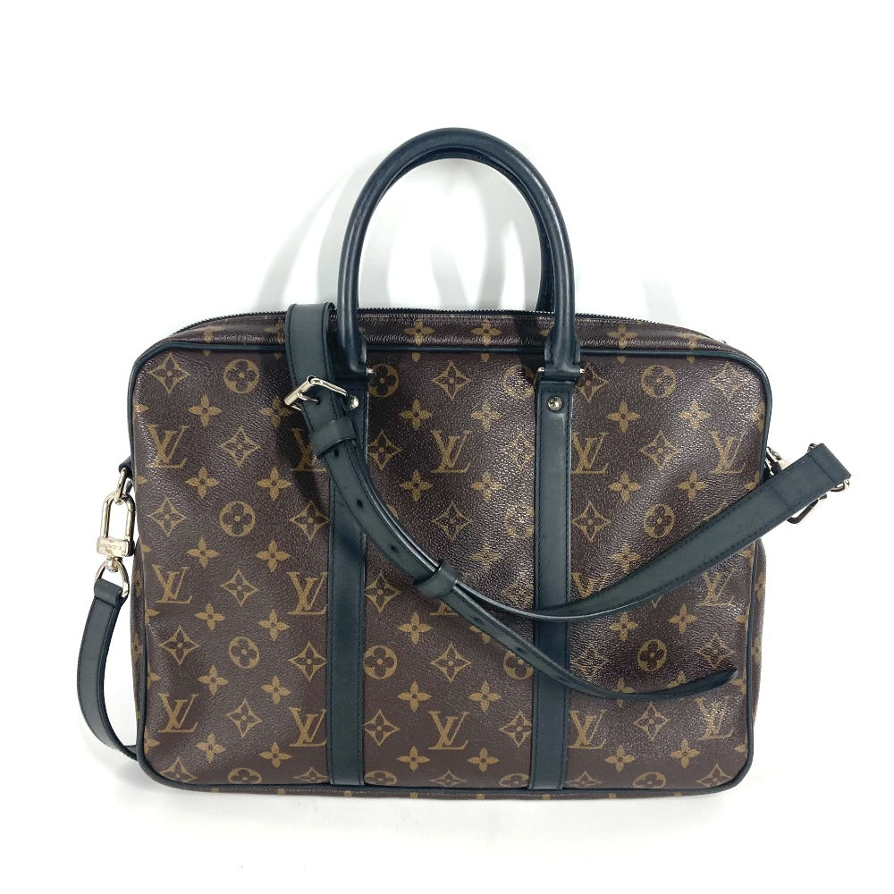 LOUIS VUITTON Business bag  M52005 Monogram macacer canvas Brown Monogram macacer Porto Document Voyage PDV PM mens Used Authentic