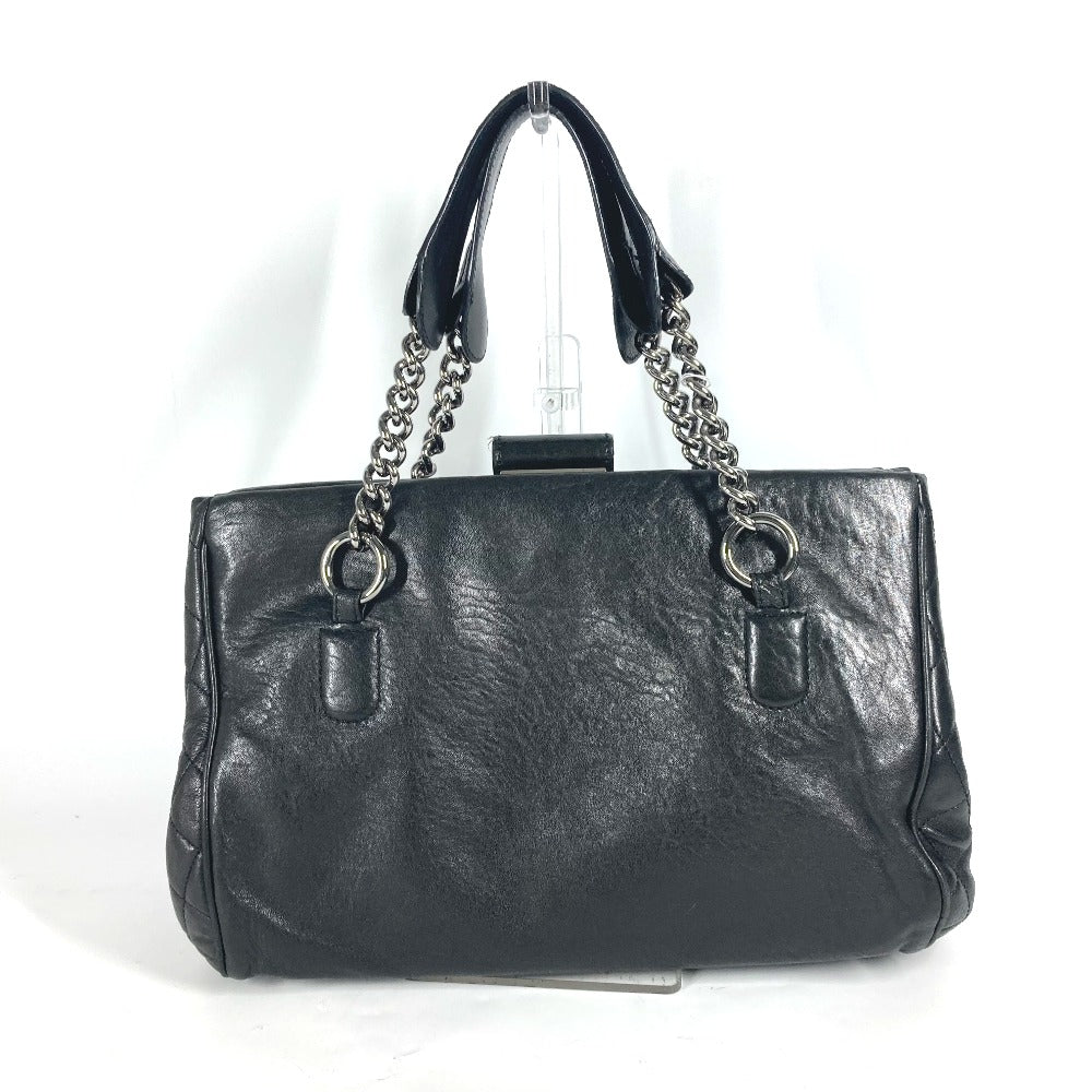 CHANEL Shoulder Bag Calf leather black shoulder bag CC COCO Mark Women Used Authentic
