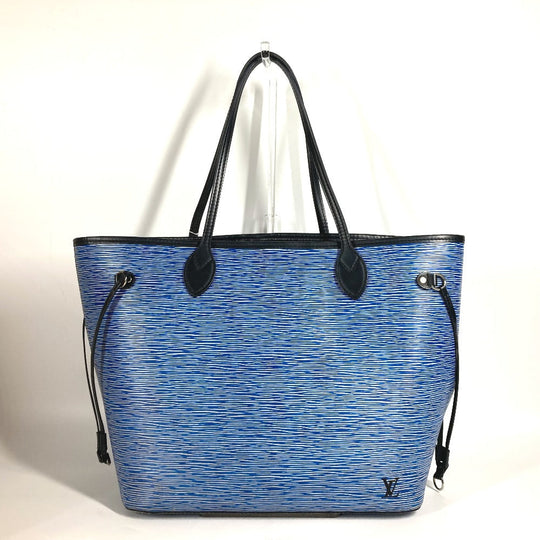 LOUIS VUITTON Shoulder Bag M51053 Epi Leather blue Epi Denim Neverfull MM Women Used Authentic