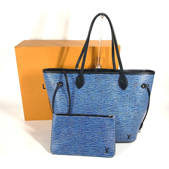 LOUIS VUITTON Shoulder Bag M51053 Epi Leather blue Epi Denim Neverfull MM Women Used Authentic