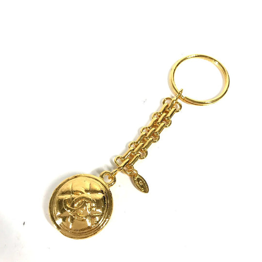 CHANEL key ring metal gold Vintage chain CC COCO Mark Women Used Authentic