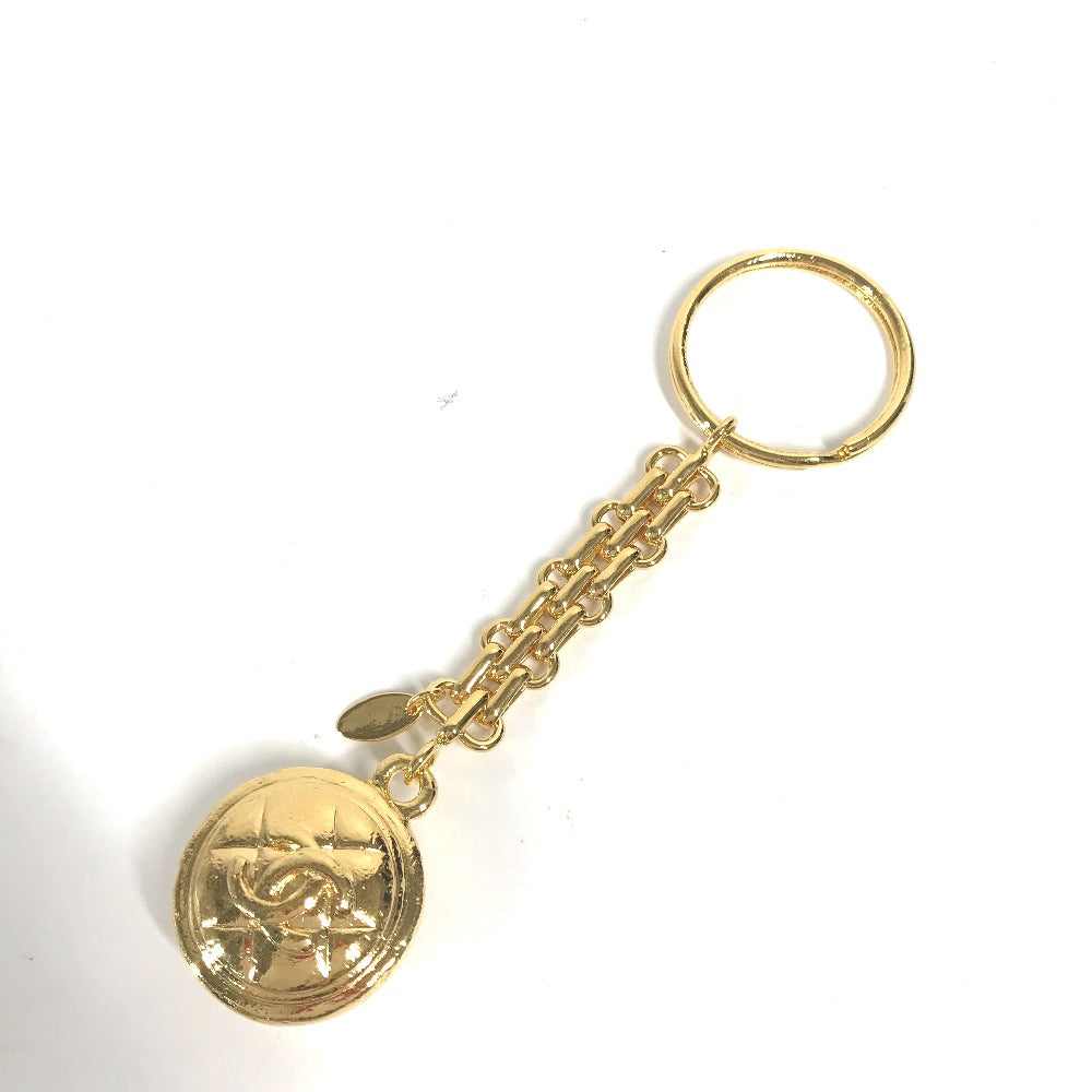 CHANEL key ring metal gold Vintage chain CC COCO Mark Women Used Authentic