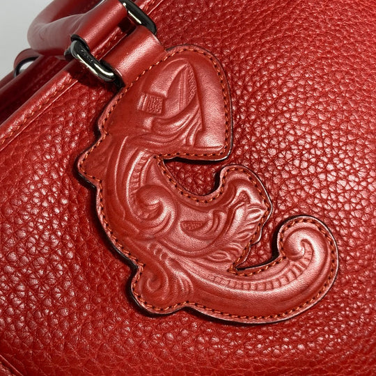 LOEWE Handbag leather Red Barroco Artesano Amazona 36 Women Used Authentic