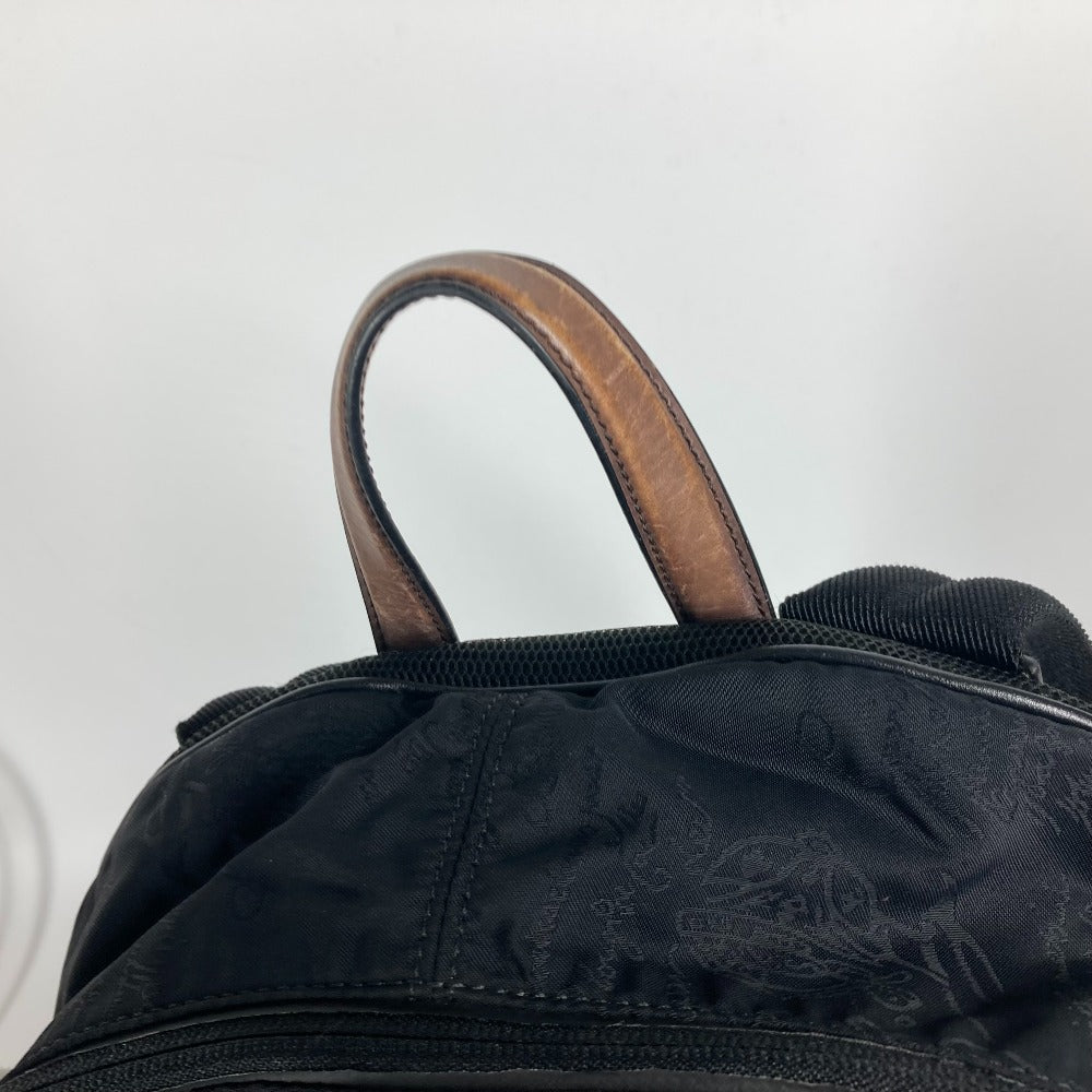 Berluti Backpack Leather / nylon black logo calligraphy mens Used Authentic