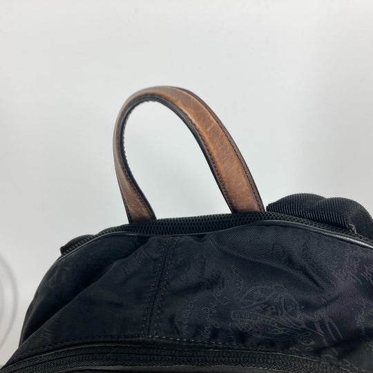 Berluti Backpack Leather / nylon black logo calligraphy mens Used Authentic