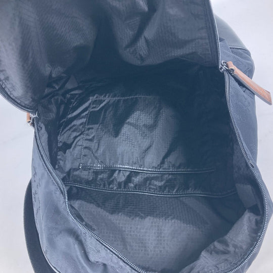 Berluti Backpack Leather / nylon black logo calligraphy mens Used Authentic