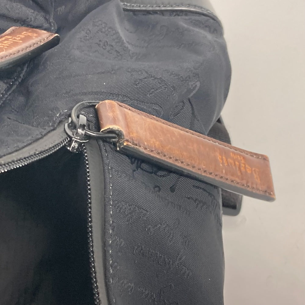Berluti Backpack Leather / nylon black logo calligraphy mens Used Authentic