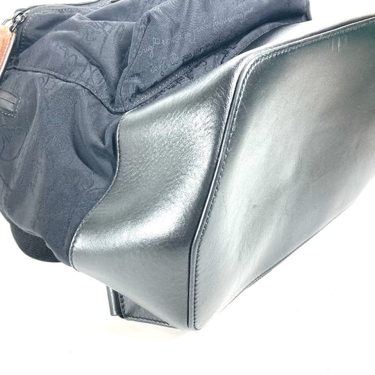 Berluti Backpack Leather / nylon black logo calligraphy mens Used Authentic