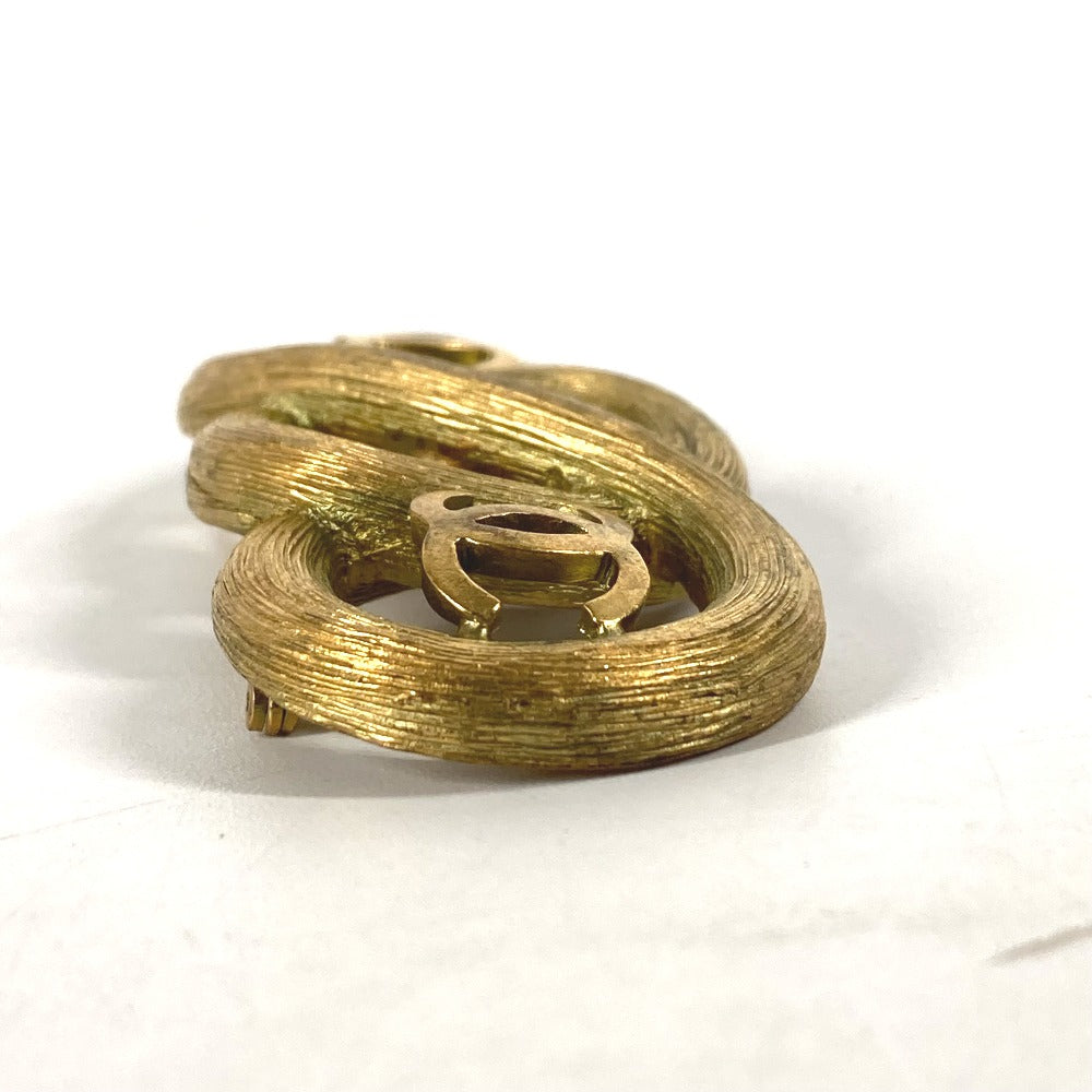 CHANEL Brooch metal gold 95C Vintage CC COCO Mark Double Women Used Authentic