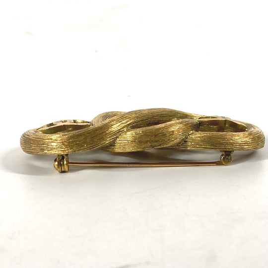 CHANEL Brooch metal gold 95C Vintage CC COCO Mark Double Women Used Authentic