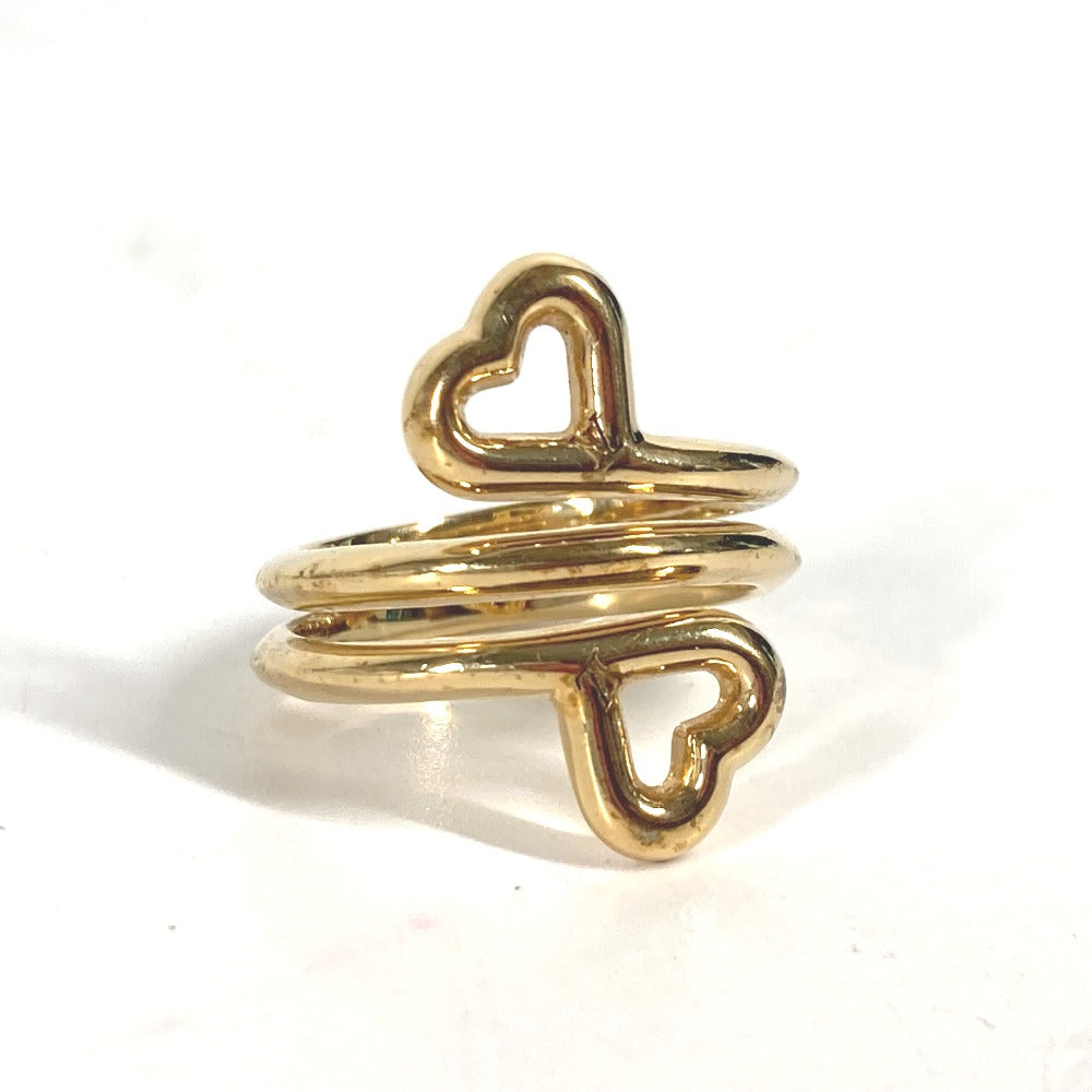 LOUIS VUITTON Ring M61146 metal gold W Heart Double Heart Women S Used Authentic