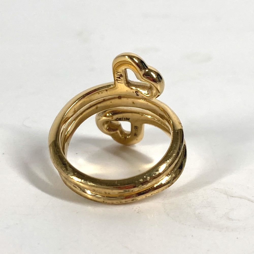 LOUIS VUITTON Ring M61146 metal gold W Heart Double Heart Women S Used Authentic