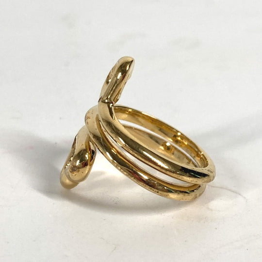 LOUIS VUITTON Ring M61146 metal gold W Heart Double Heart Women S Used Authentic