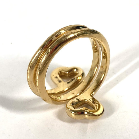 LOUIS VUITTON Ring M61146 metal gold W Heart Double Heart Women S Used Authentic