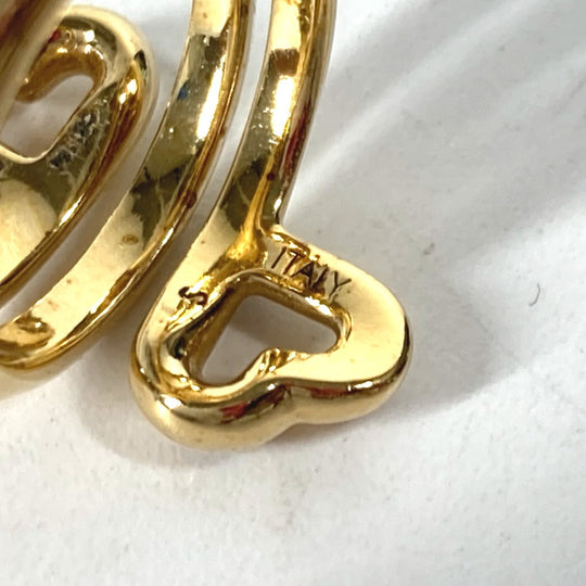 LOUIS VUITTON Ring M61146 metal gold W Heart Double Heart Women S Used Authentic