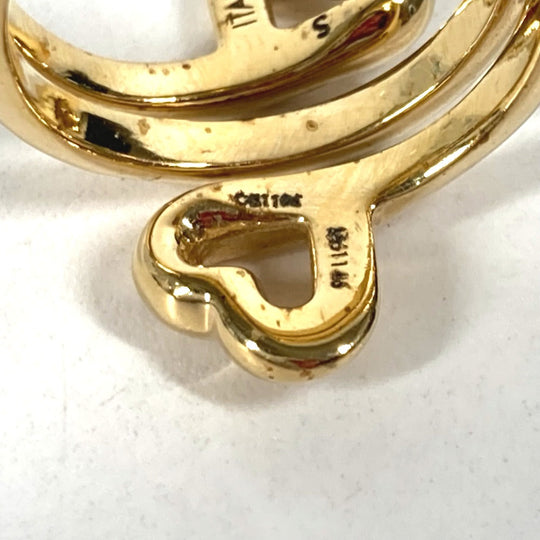 LOUIS VUITTON Ring M61146 metal gold W Heart Double Heart Women S Used Authentic