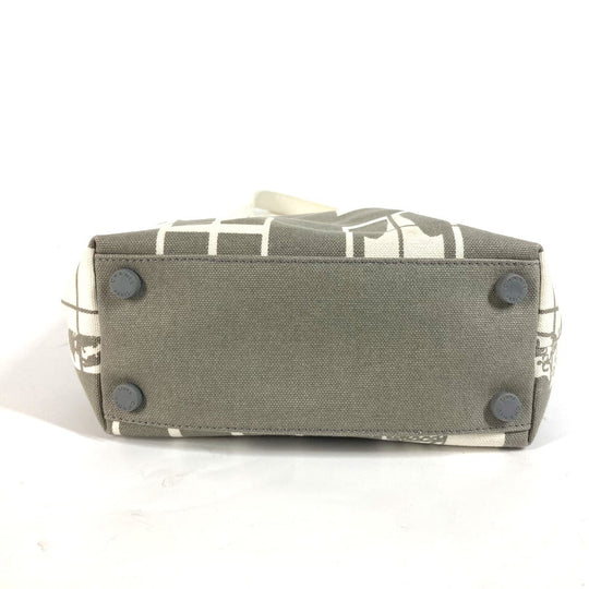 CHANEL Shoulder Bag canvas gray Shoulder Window line Women Used Authentic