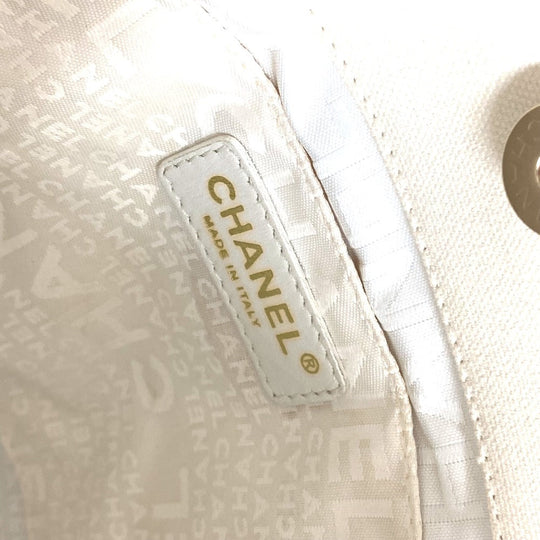 CHANEL Shoulder Bag canvas gray Shoulder Window line Women Used Authentic