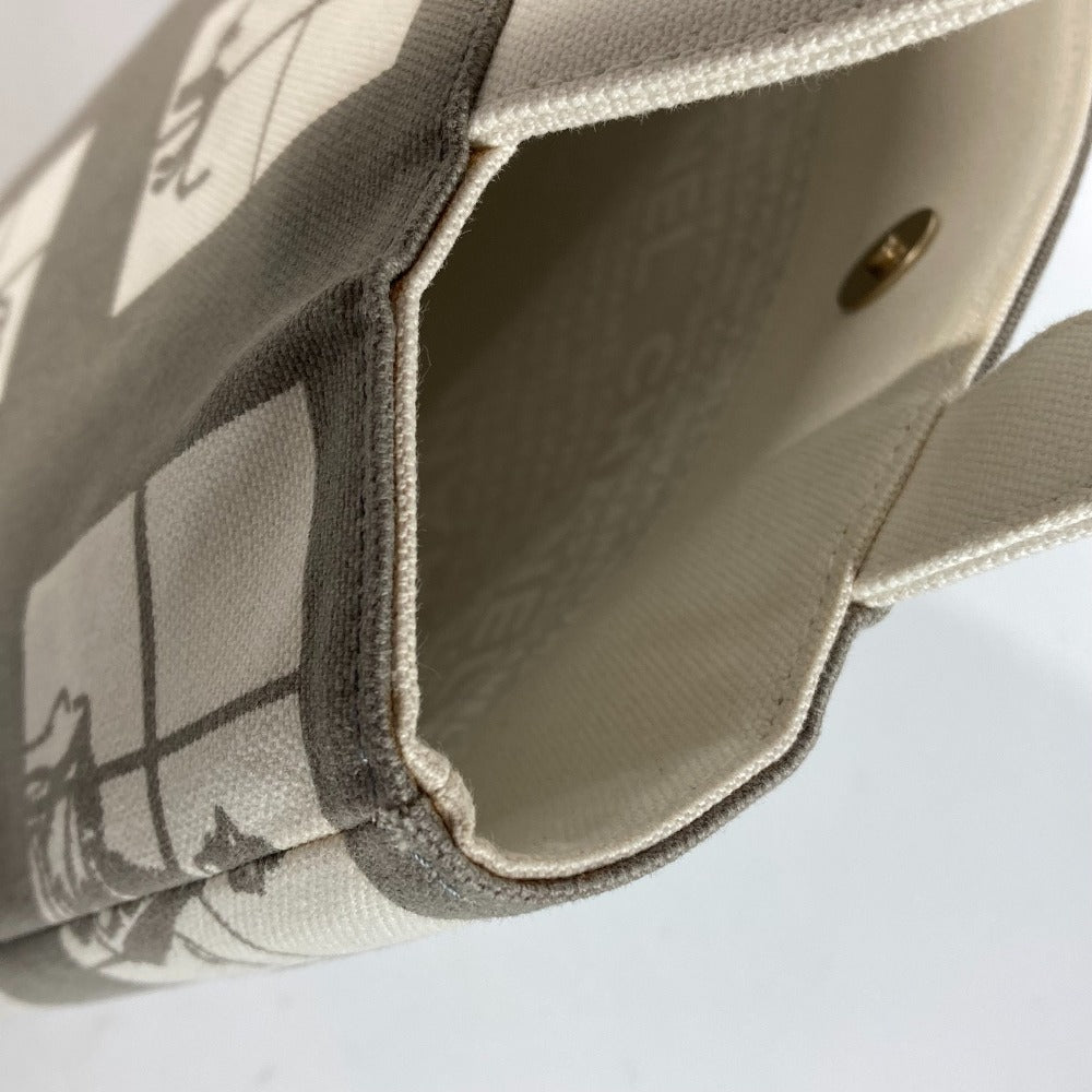 CHANEL Shoulder Bag canvas gray Shoulder Window line Women Used Authentic