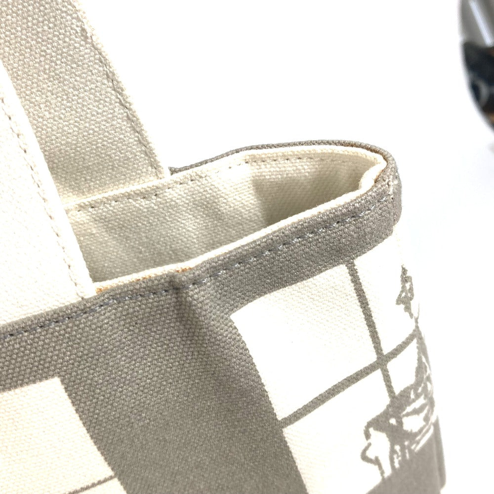 CHANEL Shoulder Bag canvas gray Shoulder Window line Women Used Authentic