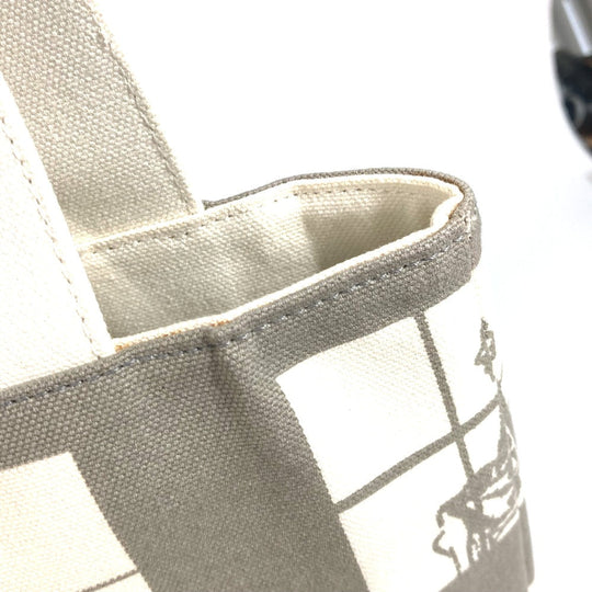 CHANEL Shoulder Bag canvas gray Shoulder Window line Women Used Authentic