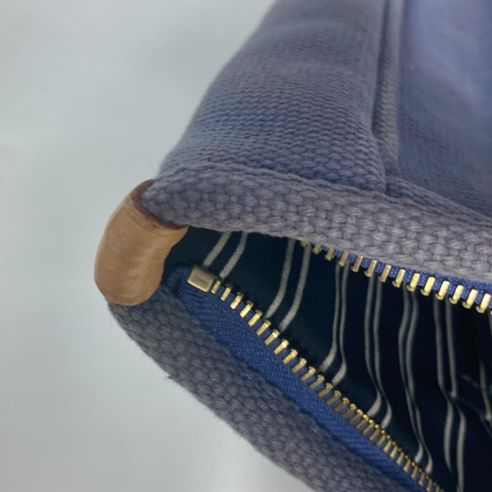 LOUIS VUITTON Tote Bag M40087 Leather / canvas blue Antigua Hippo MM Women Used Authentic