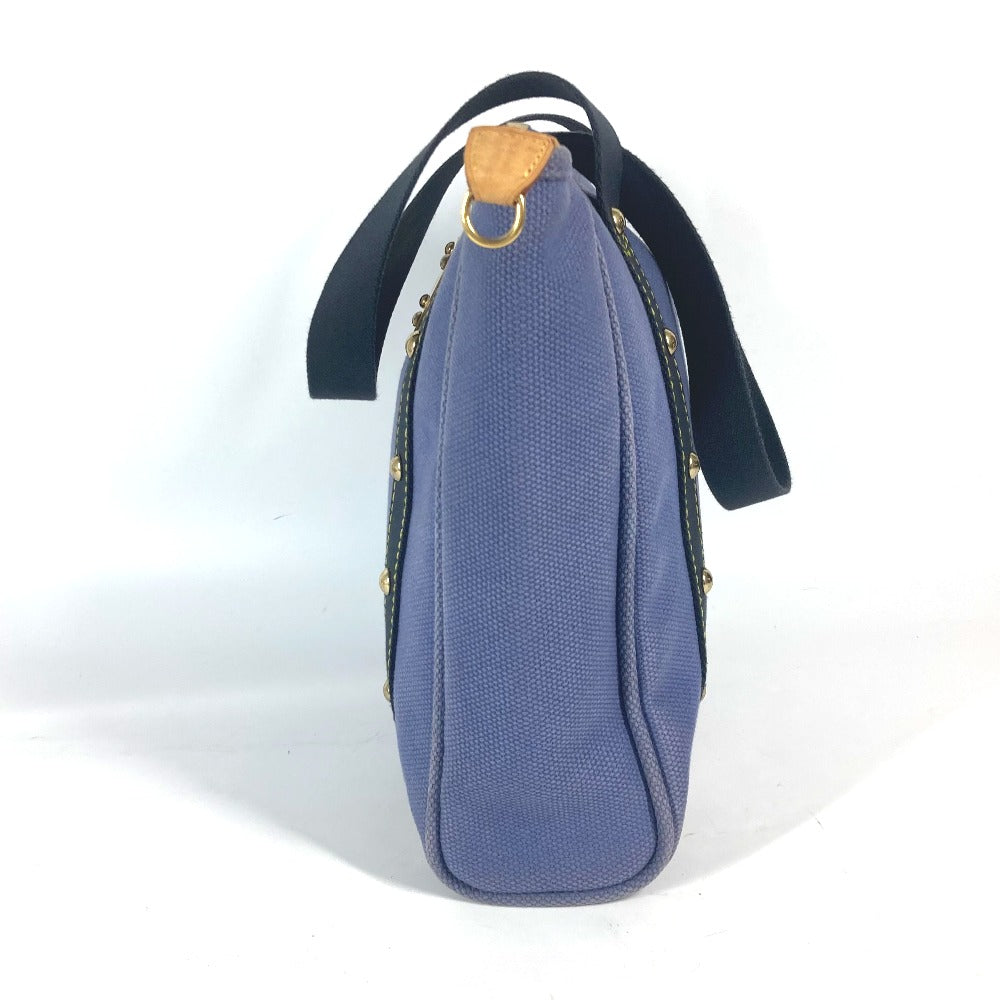 LOUIS VUITTON Tote Bag M40087 Leather / canvas blue Antigua Hippo MM Women Used Authentic