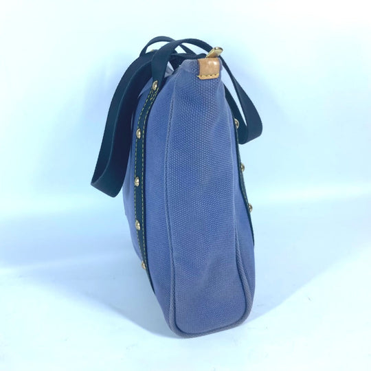 LOUIS VUITTON Tote Bag M40087 Leather / canvas blue Antigua Hippo MM Women Used Authentic