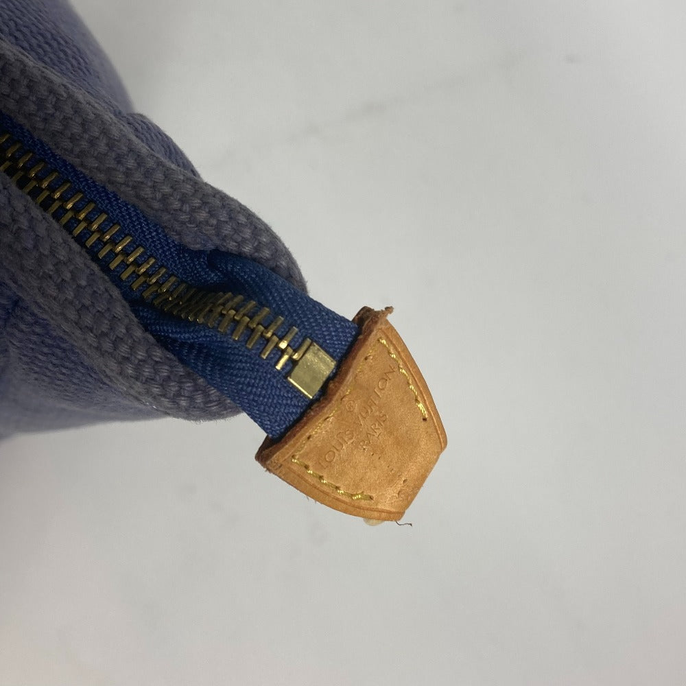 LOUIS VUITTON Tote Bag M40087 Leather / canvas blue Antigua Hippo MM Women Used Authentic