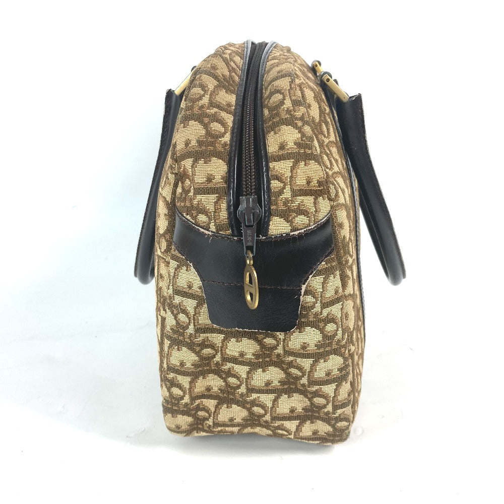 Dior Handbag Leather / canvas beige vintage Cd logo trotter Women Used Authentic