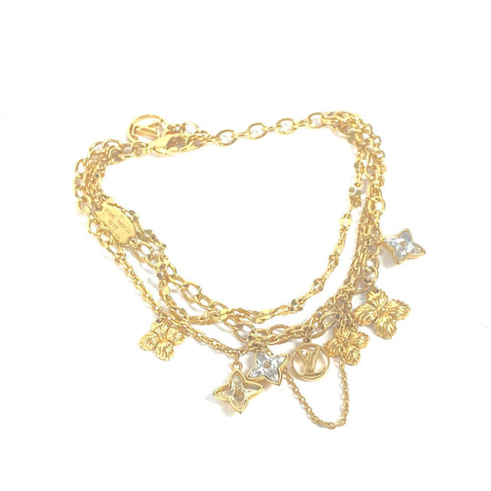 LOUIS VUITTON bracelet M68375 metal gold Accessories Blooming Bracelet Strass Bracelet Women Used Authentic