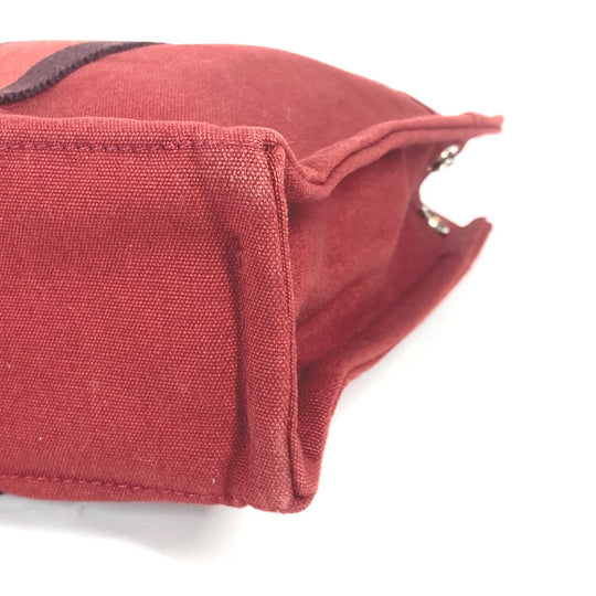 HERMES Handbag canvas Red Fool ToePM Women Used Authentic