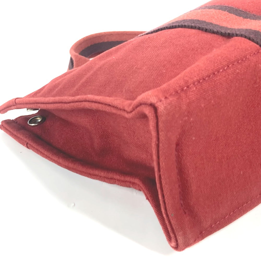 HERMES Handbag canvas Red Fool ToePM Women Used Authentic
