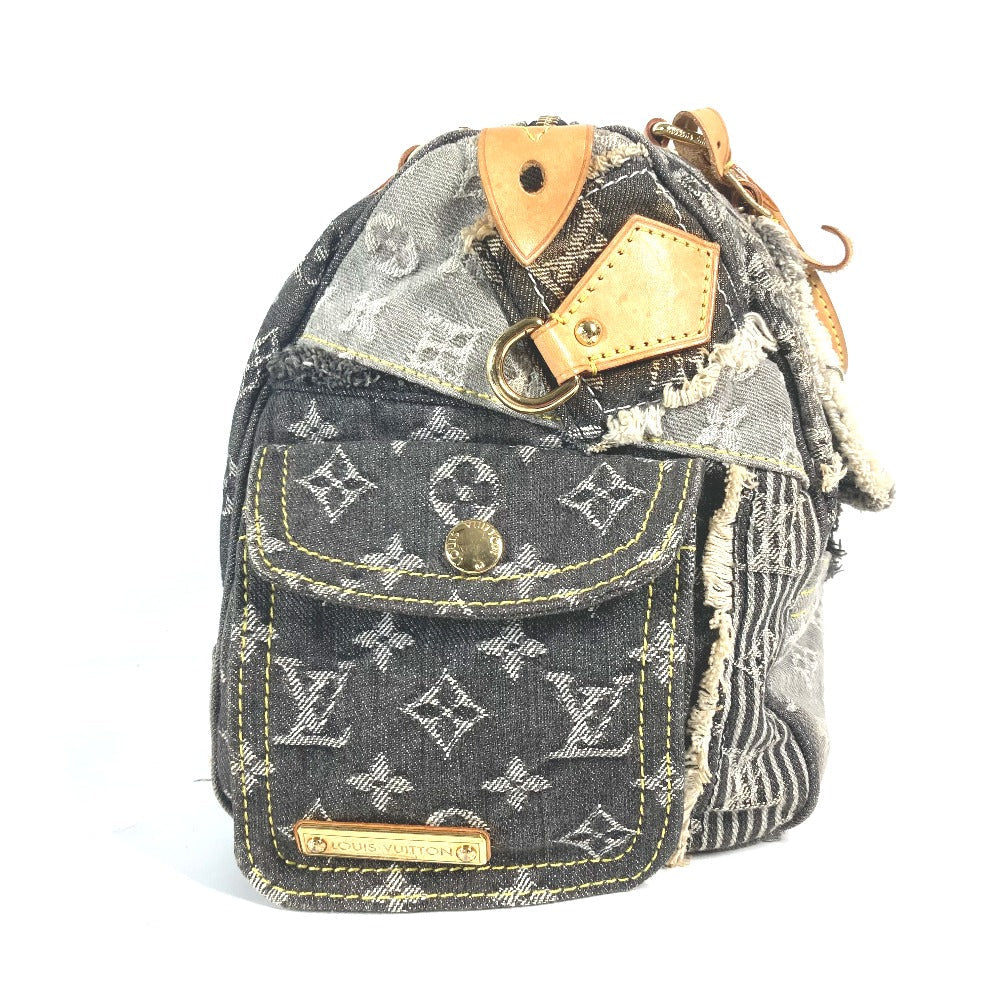 LOUIS VUITTON Boston Duffel bag M95381 Monogram denim black Monogram Denim Patchwork Speedy 30 unisex(Unisex) Used Authentic