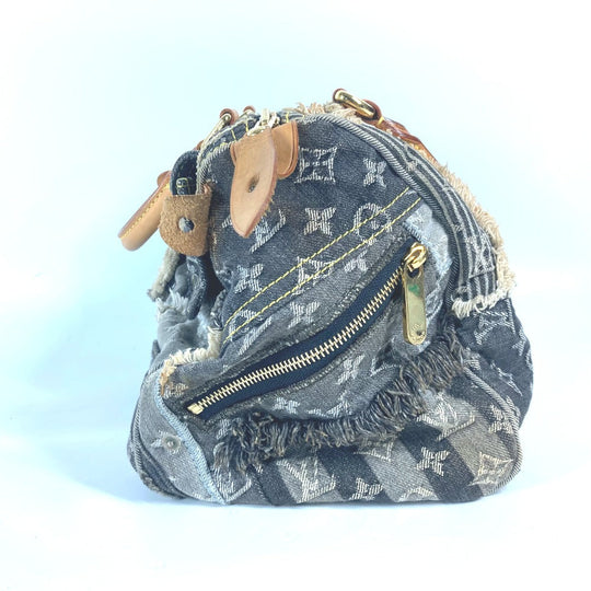 LOUIS VUITTON Boston Duffel bag M95381 Monogram denim black Monogram Denim Patchwork Speedy 30 unisex(Unisex) Used Authentic