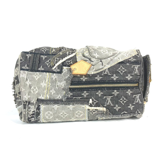 LOUIS VUITTON Boston Duffel bag M95381 Monogram denim black Monogram Denim Patchwork Speedy 30 unisex(Unisex) Used Authentic