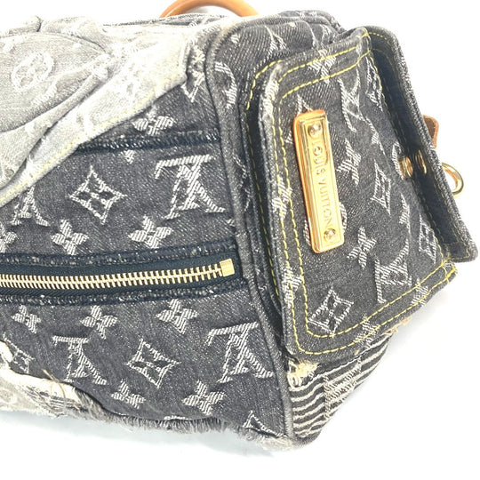 LOUIS VUITTON Boston Duffel bag M95381 Monogram denim black Monogram Denim Patchwork Speedy 30 unisex(Unisex) Used Authentic