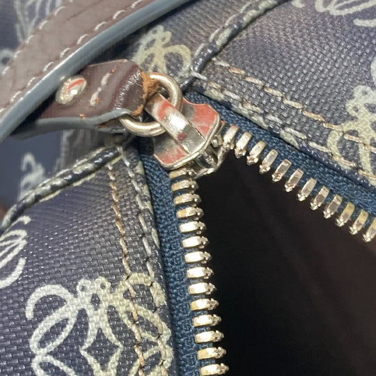 LOEWE Boston Duffel bag PVC / Leather Navy Shoulder Bag Shoulder Bag Anagram logo