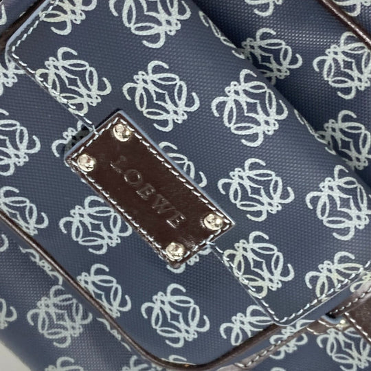 LOEWE Boston Duffel bag PVC / Leather Navy Shoulder Bag Shoulder Bag Anagram logo
