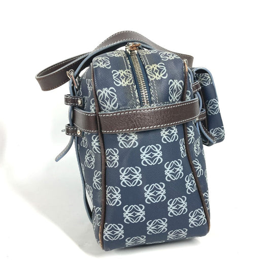 LOEWE Boston Duffel bag PVC / Leather Navy Shoulder Bag Shoulder Bag Anagram logo