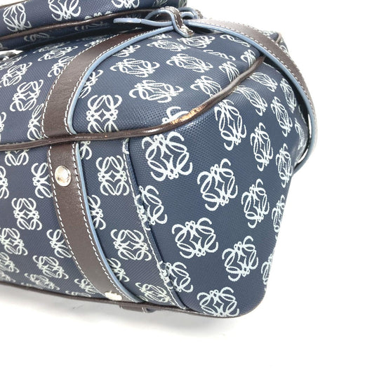 LOEWE Boston Duffel bag PVC / Leather Navy Shoulder Bag Shoulder Bag Anagram logo