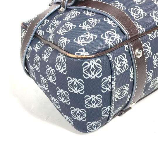 LOEWE Boston Duffel bag PVC / Leather Navy Shoulder Bag Shoulder Bag Anagram logo