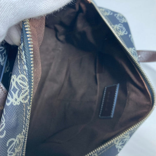 LOEWE Boston Duffel bag PVC / Leather Navy Shoulder Bag Shoulder Bag Anagram logo