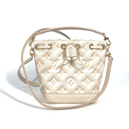 LOUIS VUITTON Shoulder Bag M81463 Monogram Ann Platt Leather beige Monogram Ann Platt Nanonoe Summer Stardust Women Used Authentic