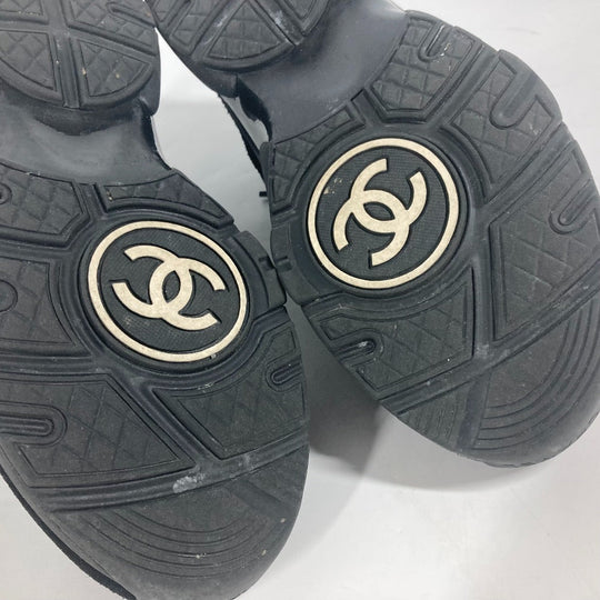 CHANEL sneakers G33745 canvas black CC COCO Mark logo Trainers 37