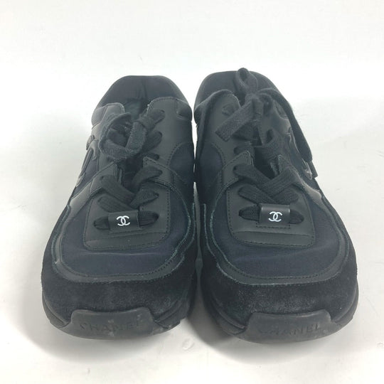 CHANEL sneakers G33745 canvas black CC COCO Mark logo Trainers 37