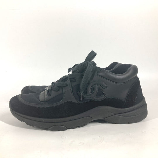 CHANEL sneakers G33745 canvas black CC COCO Mark logo Trainers 37