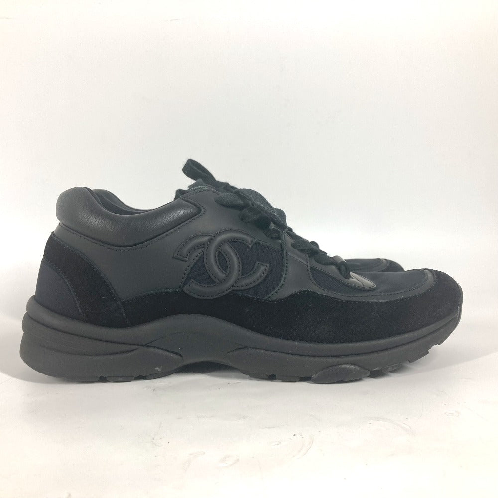CHANEL sneakers G33745 canvas black CC COCO Mark logo Trainers 37
