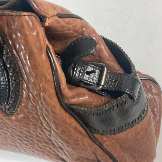 FENDI Shoulder Bag leather Brown Etnico Women Used Authentic
