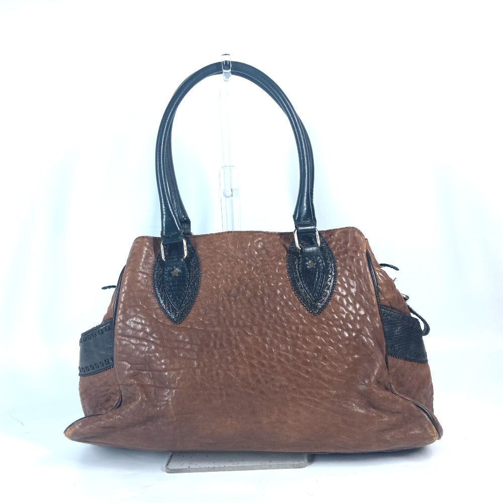 FENDI Shoulder Bag leather Brown Etnico Women Used Authentic
